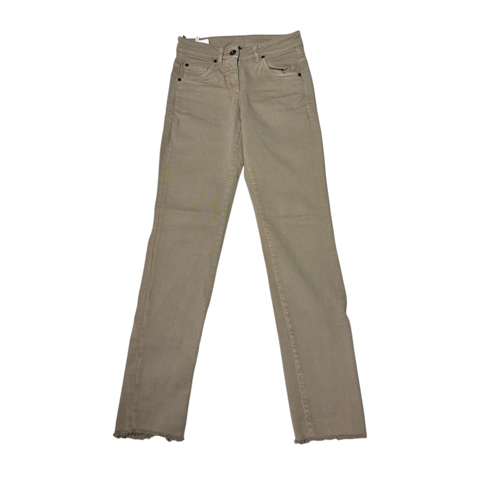BRUNELLO CUCINELLI Women Beige High Waist Extra Skinny Fit Jeans Italy Sz 0